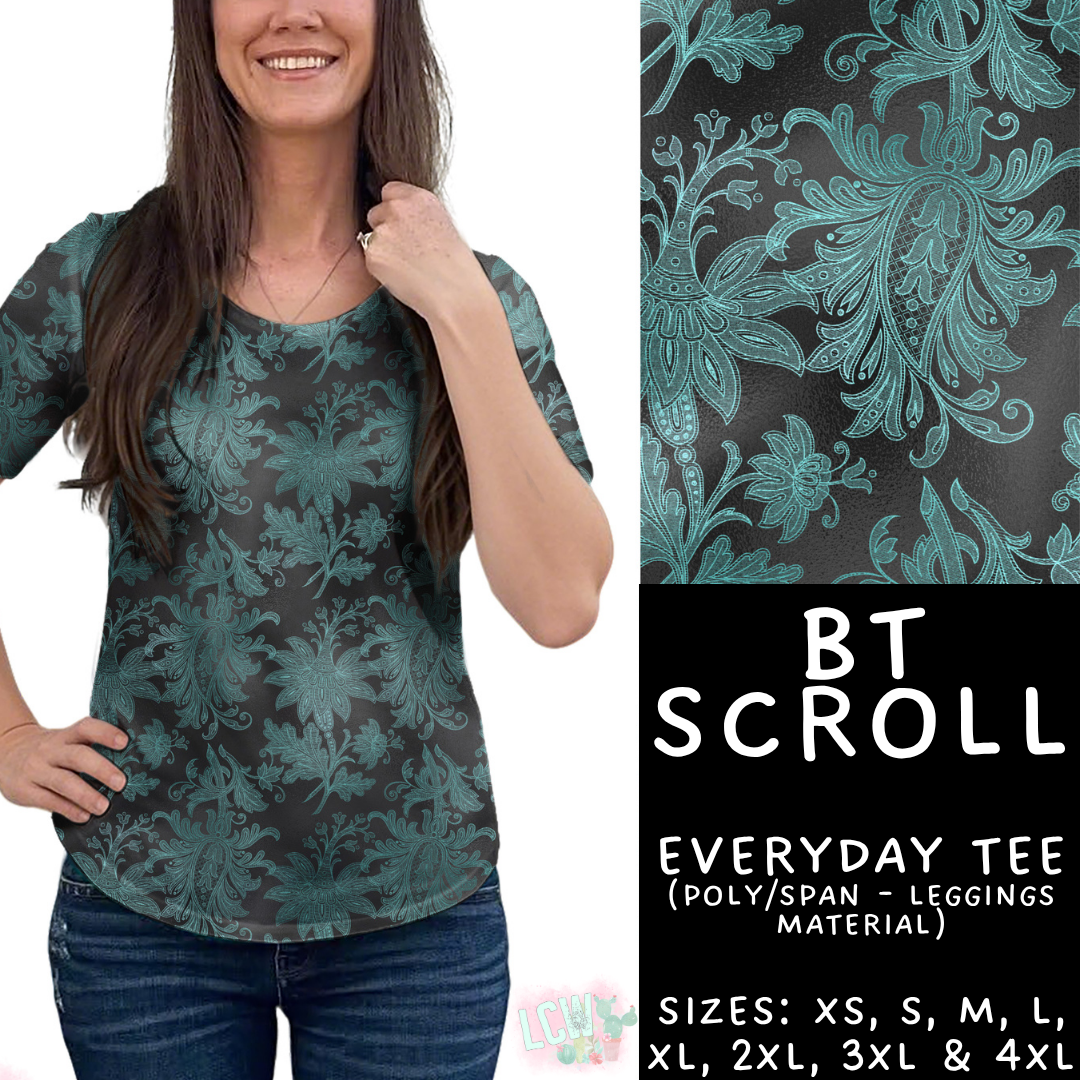 Batch #458 - Black & Teal Collection - Closes 12/3 - ETA late Jan - BT Scroll Everyday Tee