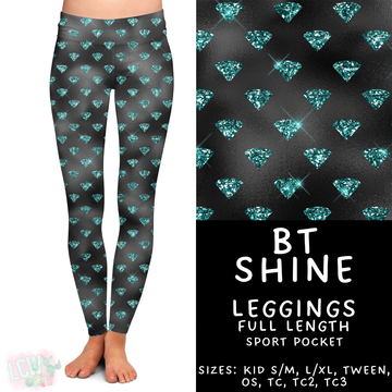 Batch #458 - Black & Teal Collection - Closes 12/3 - ETA late Jan - BT Shine Full Length Leggings