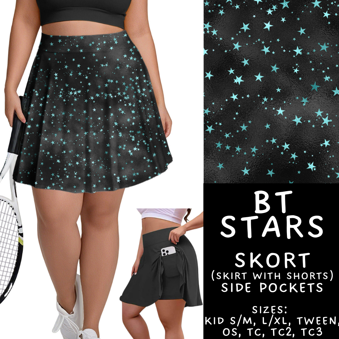 Batch #458 - Black & Teal Collection - Closes 12/3 - ETA late Jan - BT Stars Skort