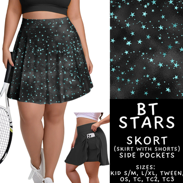 Batch #458 - Black & Teal Collection - Closes 12/3 - ETA late Jan - BT Stars Skort
