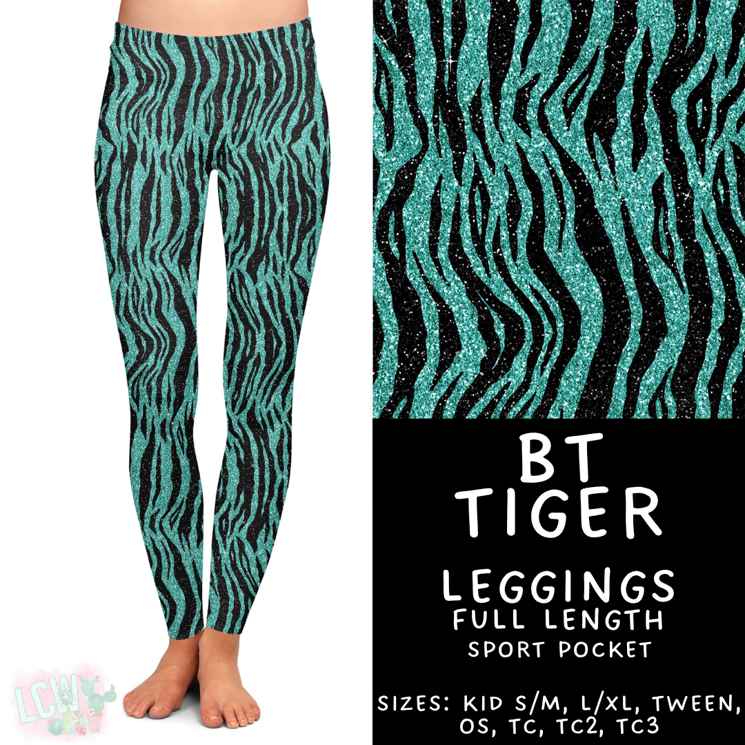 Batch #458 - Black & Teal Collection - Closes 12/3 - ETA late Jan - BT Tiger Full Length Leggings