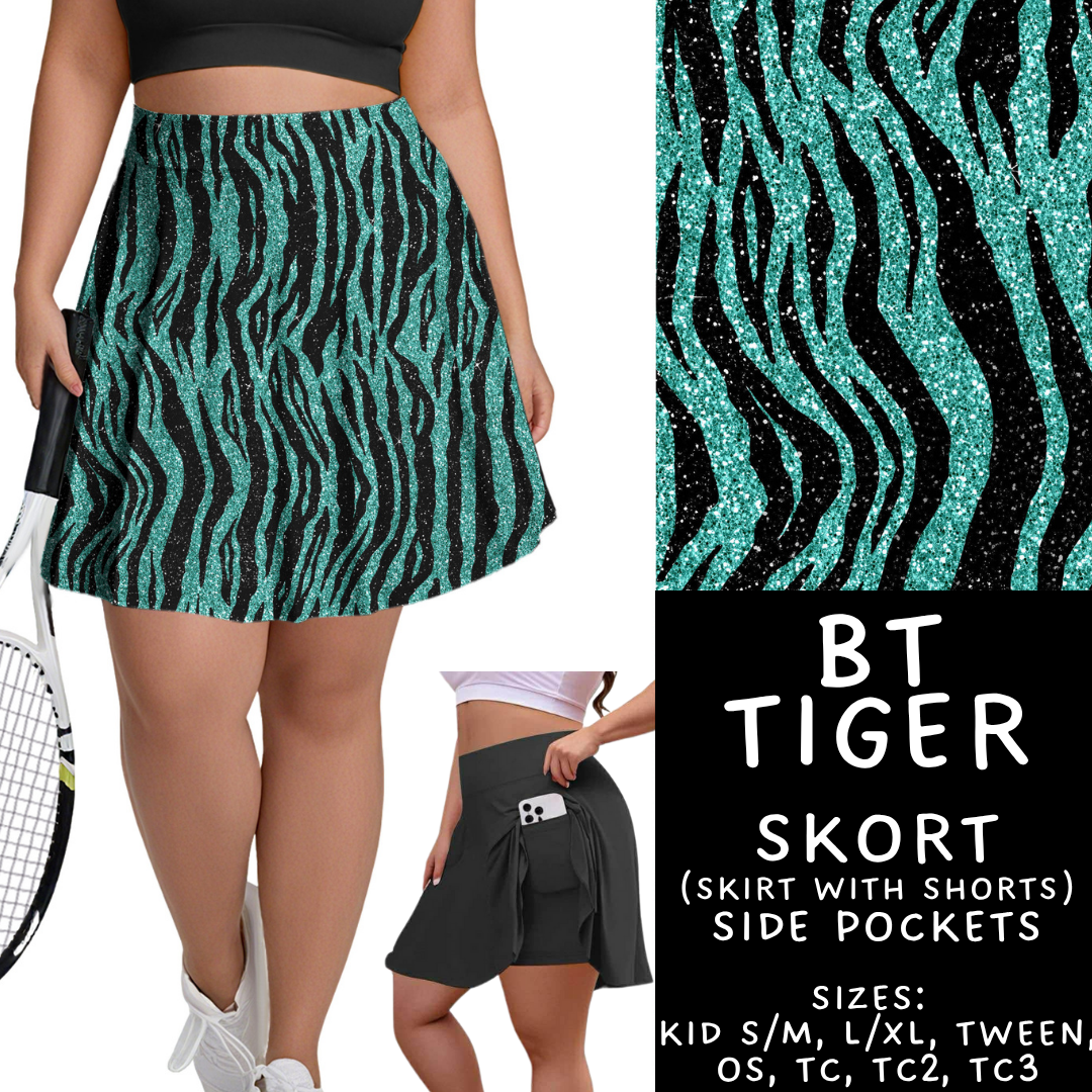 Batch #458 - Black & Teal Collection - Closes 12/3 - ETA late Jan - BT Tiger Skort