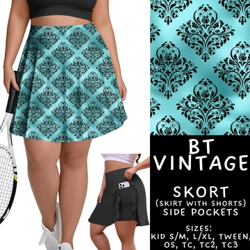 Batch #458 - Black & Teal Collection - Closes 12/3 - ETA late Jan - BT Vintage Skort