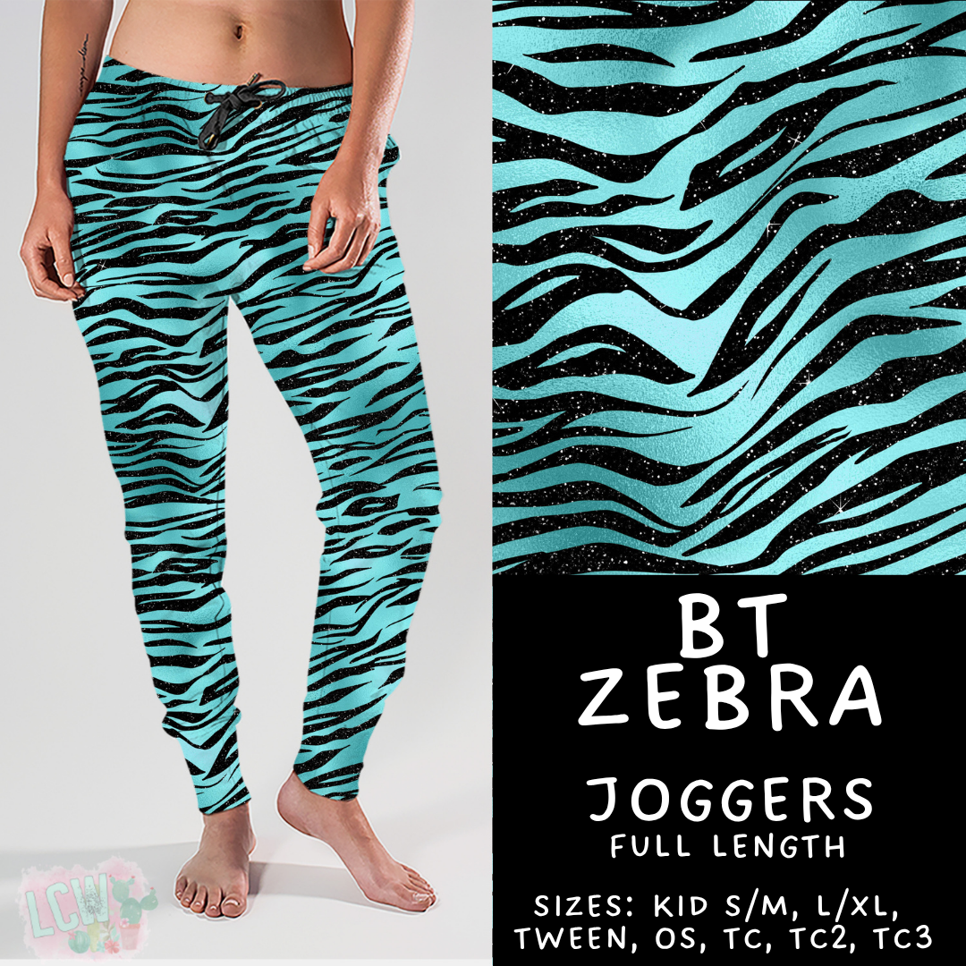 Batch #458 - Black & Teal Collection - Closes 12/3 - ETA late Jan - BT Zebra Joggers