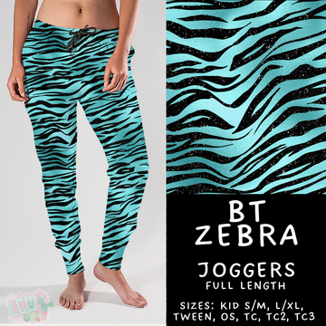 Batch #458 - Black & Teal Collection - Closes 12/3 - ETA late Jan - BT Zebra Joggers