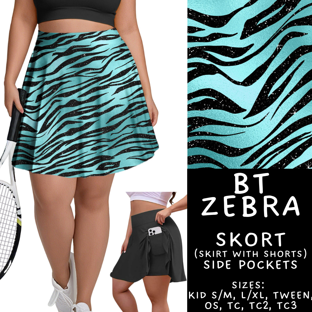 Batch #458 - Black & Teal Collection - Closes 12/3 - ETA late Jan - BT Zebra Skort