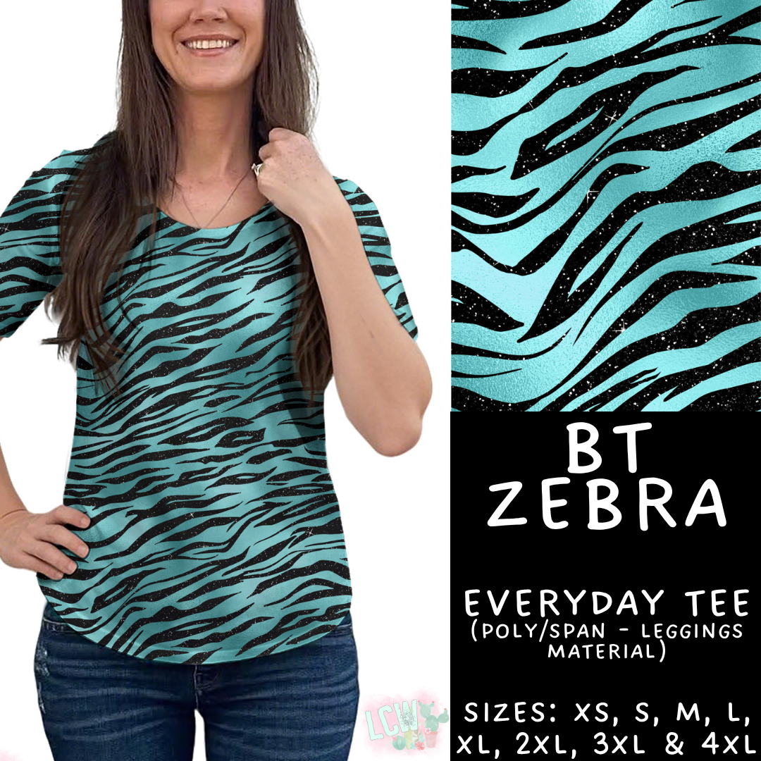 Batch #458 - Black & Teal Collection - Closes 12/3 - ETA late Jan - BT Zebra Everyday Tee