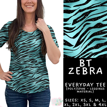 Batch #458 - Black & Teal Collection - Closes 12/3 - ETA late Jan - BT Zebra Everyday Tee