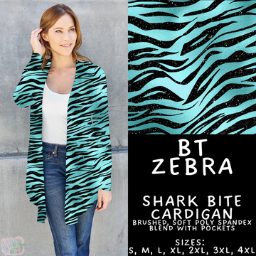 Batch #458 - Black & Teal Collection - Closes 12/3 - ETA late Jan - BT Zebra Cardigan