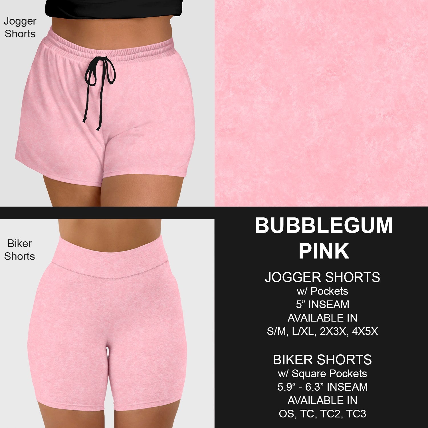 B216 - Preorder Bubblegum Pink Jogger/Biker Shorts (Closes 3/09. ETA: late May)