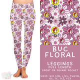 Ready to Ship - Buc Floral Full Length Leggings - Square Pocket OS