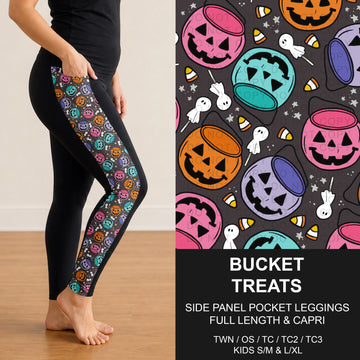 B307 - Preorder Bucket Treats Side Panel Pocket Leggings (Closes 8/02. ETA: early Oct.)