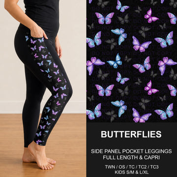 B300 - Preorder Butterflies Side Panel Pocket Leggings (Closes 7/15. ETA: mid Sept.)
