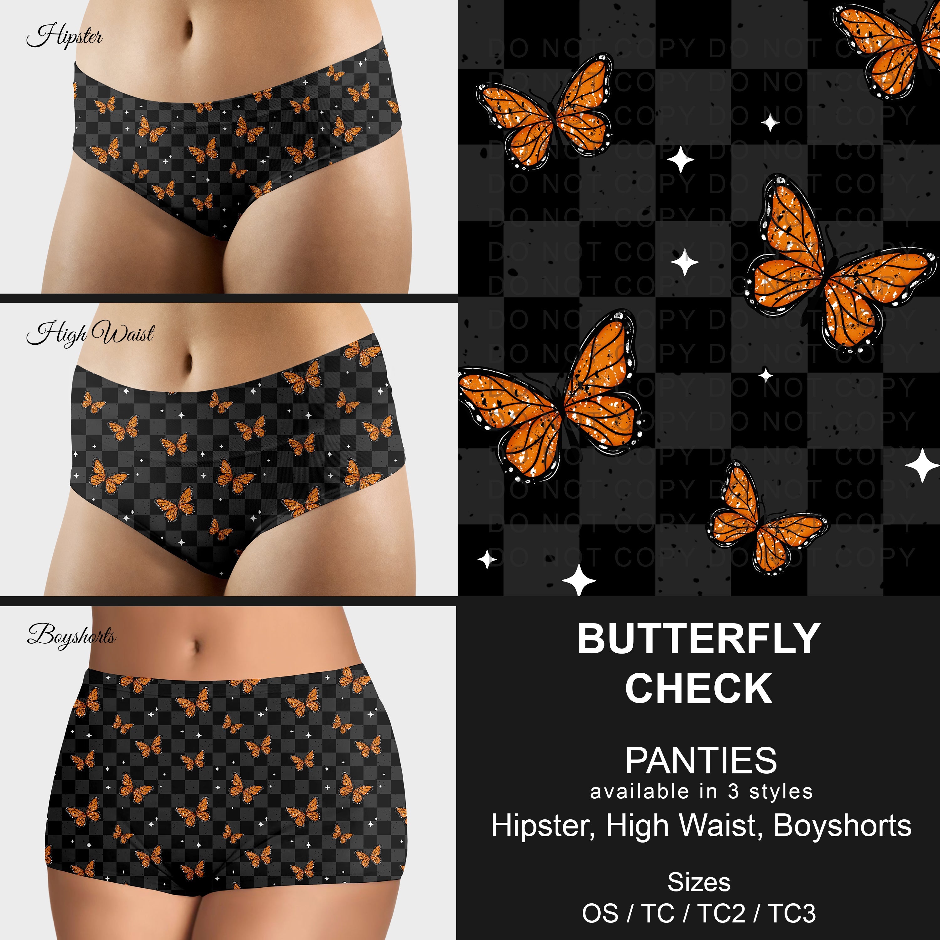 B306 - Preorder Butterfly Check Panties (Closes 8/07. ETA mid October)