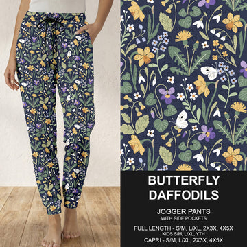 B316 - Preorder Butterfly Daffodils Joggers (Closes 10/11. ETA: mid Dec.)