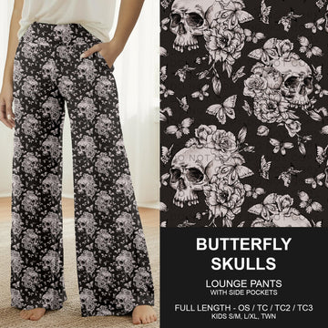 B264 - Preorder Butterfly Skulls Lounge Pants (Closes 12/07. ETA early Feb.)