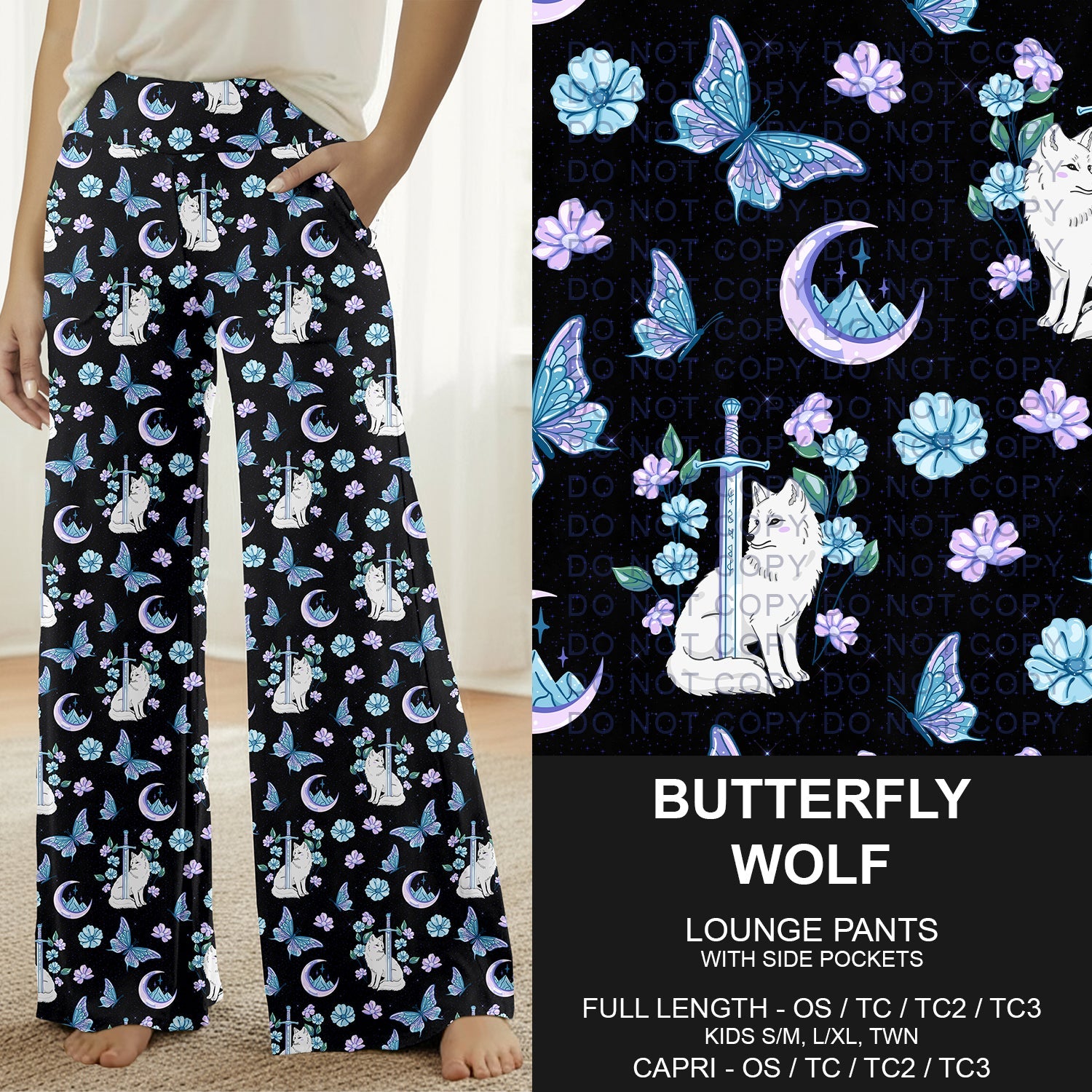 B292 - Preorder Butterfly Wolf Lounge Pants (Closes 5/24. ETA: late July)