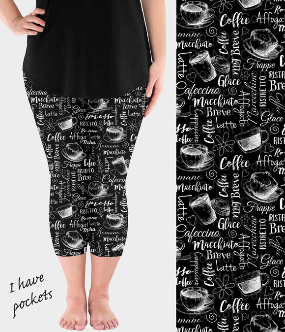 RTS - BW Coffee Capri Leggings w/ Pockets