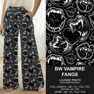 B295 - Preorder BW Vampire Fangs Lounge Pants (Closes 6/14. ETA: late Aug.)