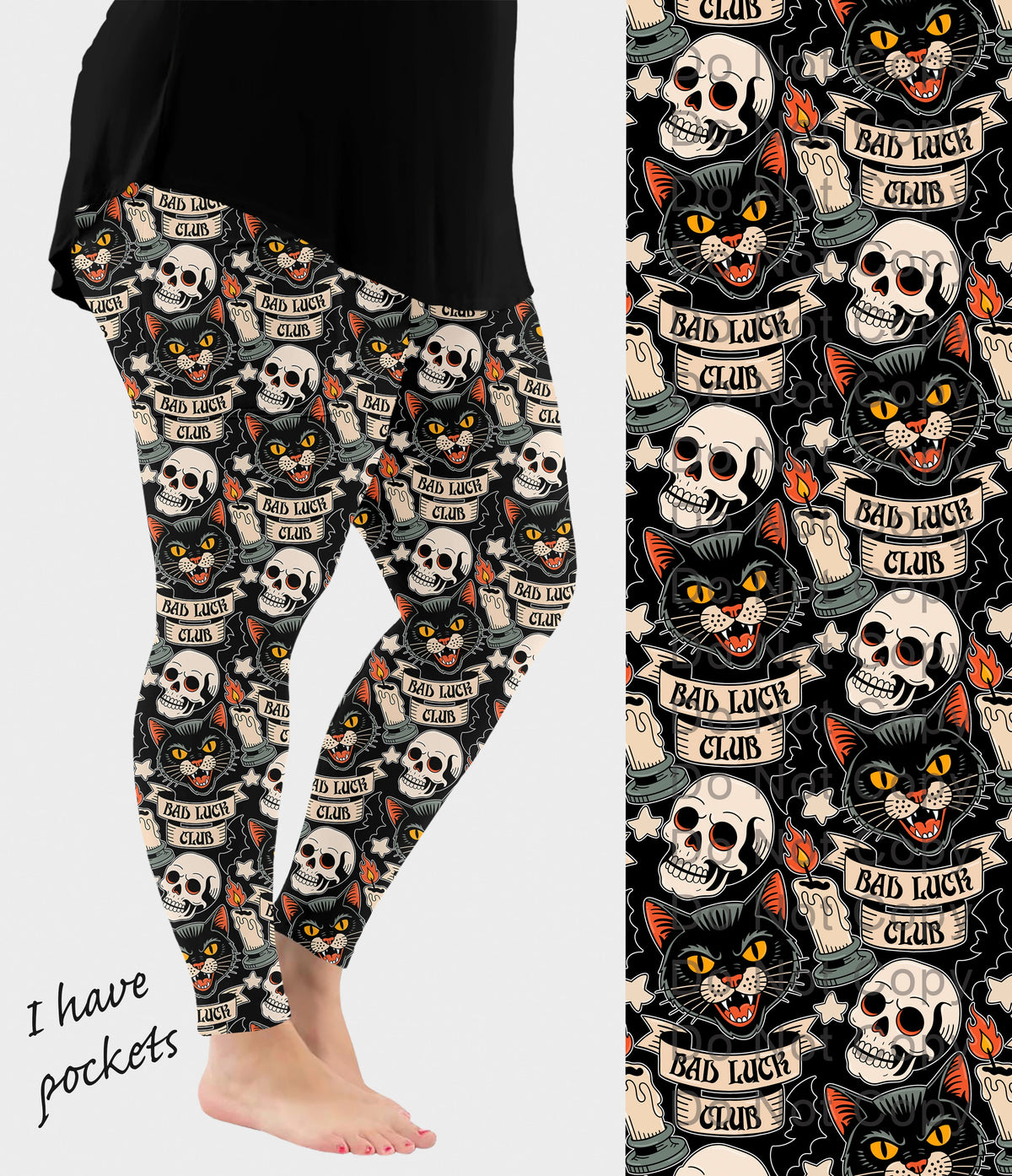 RTS - Bad Luck Club Leggings with Pockets