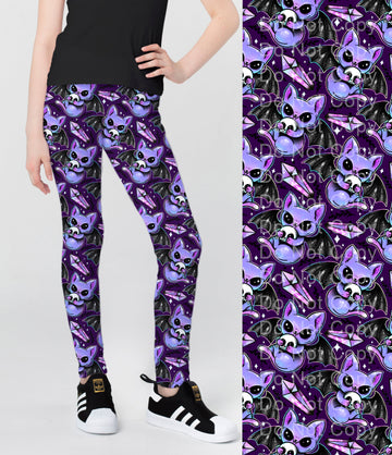 RTS - Kids Bat Kitty Leggings w/ Pockets