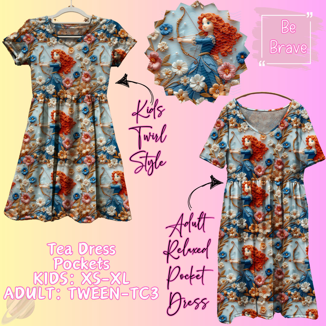 Be Brave - Adult & Kids - Magical Tea Dress Run- Preorder Closing 1/29