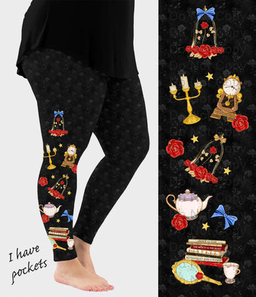 RTS - Beauty Side Design Leggings w/ Pockets