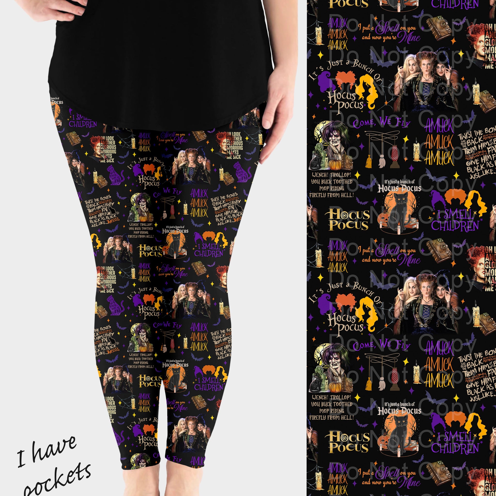 RTS - Black Witch Leggings w/ Pockets