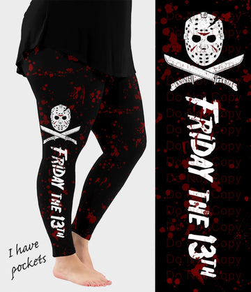 RTS - Blood Splatter Slasher Side Design Leggings w/ Pockets