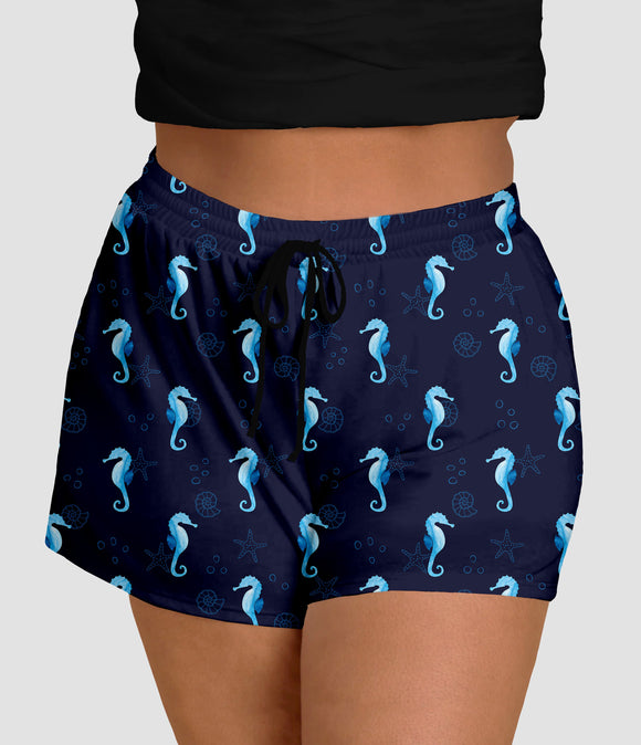 RTS - Blue Seahorse Jogger Shorts