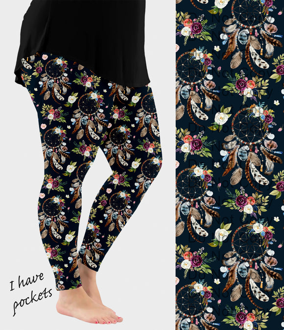 RTS - Boho Dreamcatcher Leggings w/ Pockets