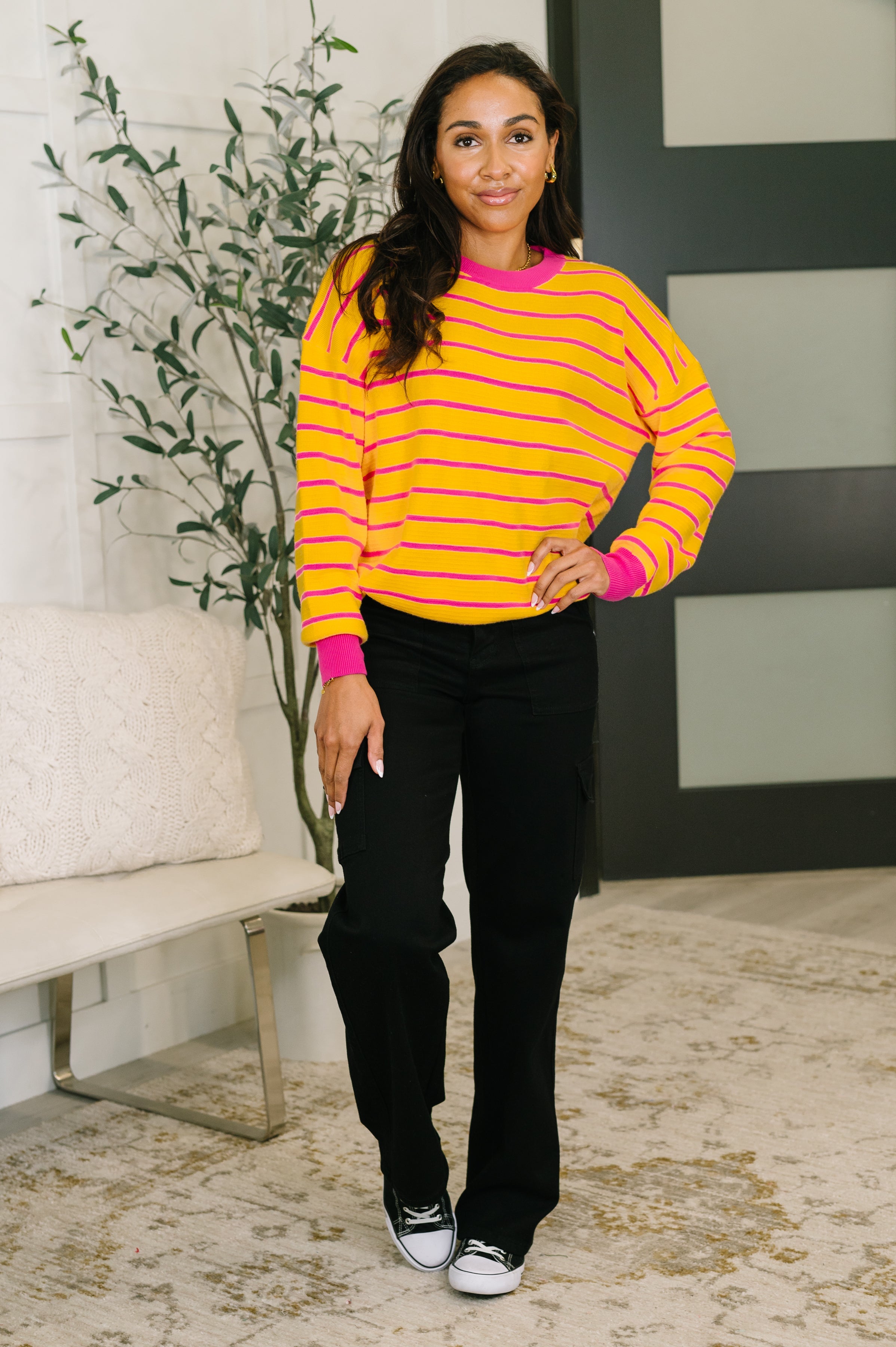 Bold Comfort Contrast Drop Shoulder Pullover