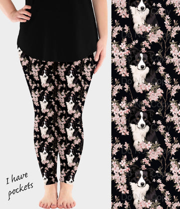 RTS - Border Collie Leggings w/ Pockets