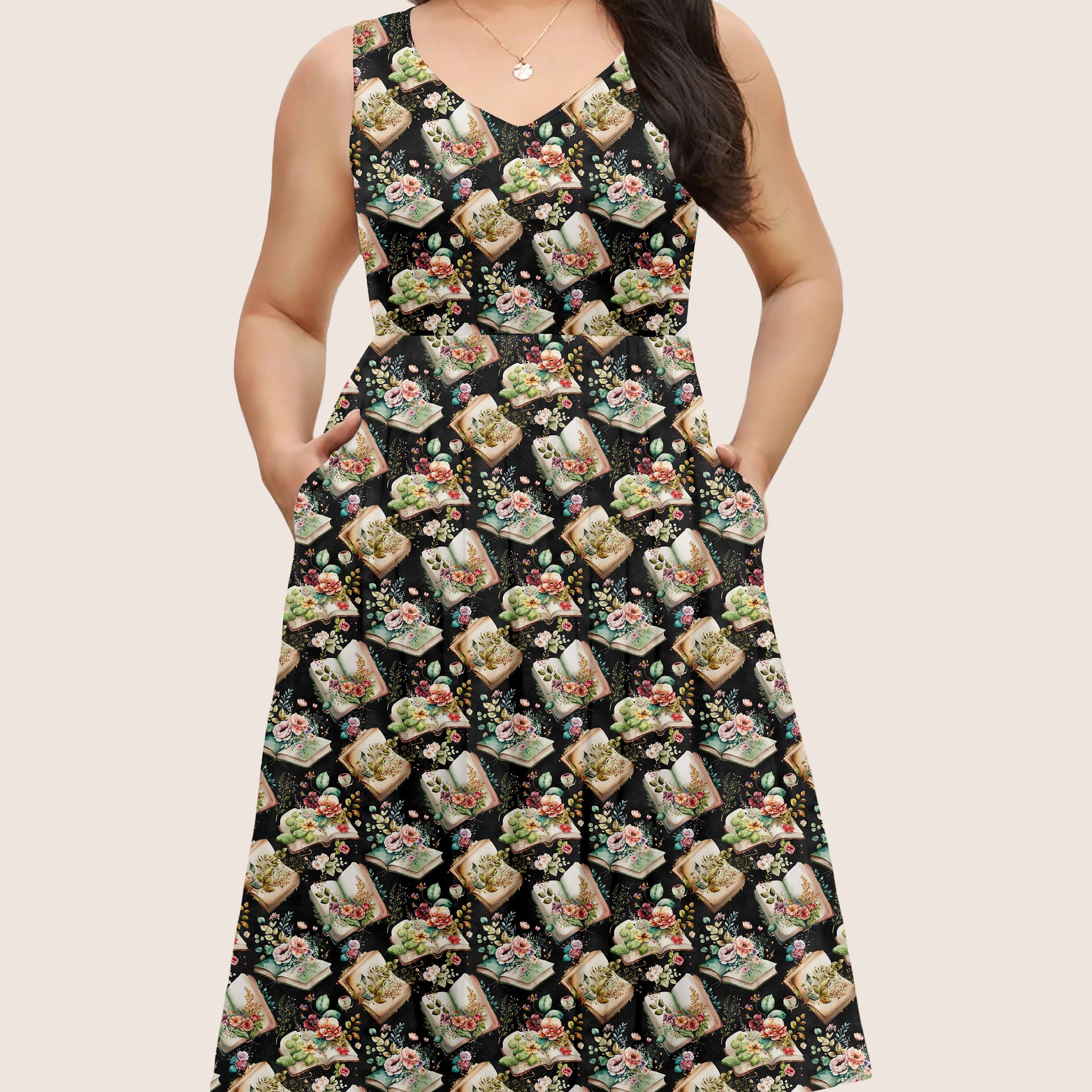 RTS - Botanical Books Pocket Dress