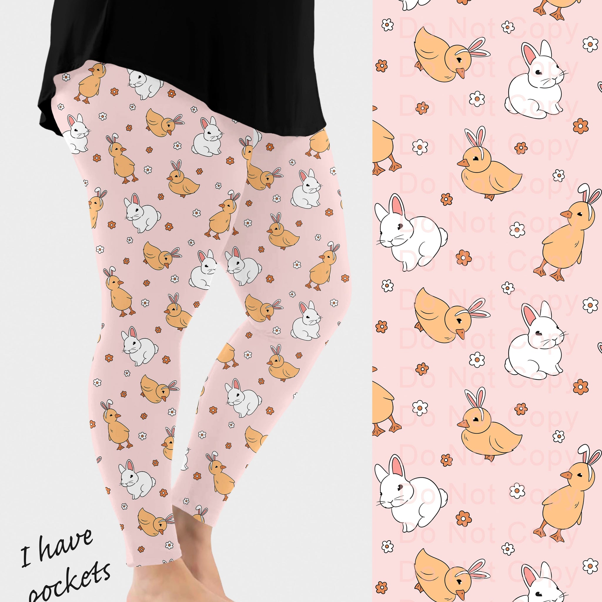 RTS - Bunny Ducks Leggings w/ Pockets