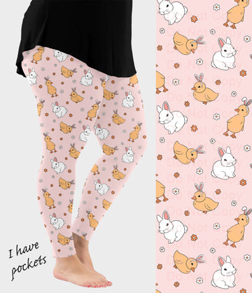 RTS - Bunny Ducks Leggings w/ Pockets