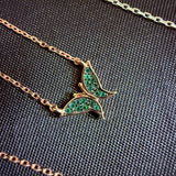 Micro Butterfly Necklace & Earring .925 Gold Plated CZ – 7 Colors – 16"+1.5" .925 Sterling Silver