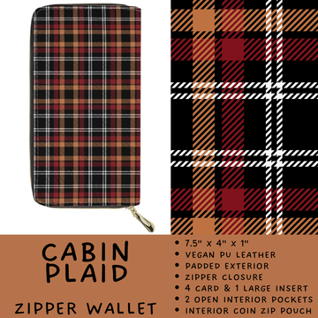 Batch #460 - Zip It Collection - Closes 12/5 - ETA late Jan - Cabin Plaid Zipper Wallet