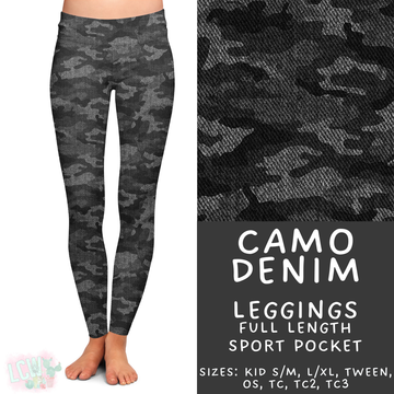 Batch #471 - November Request Run - Closes 1/2 - ETA late Feb - Camo Denim Full Length Leggings