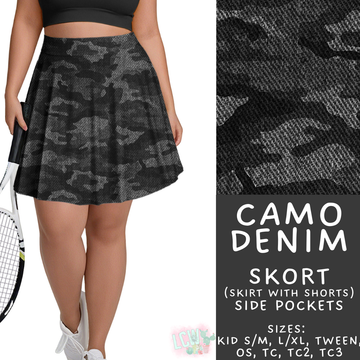Batch #471 - November Request Run - Closes 1/2 - ETA late Feb - Camo Denim Skort