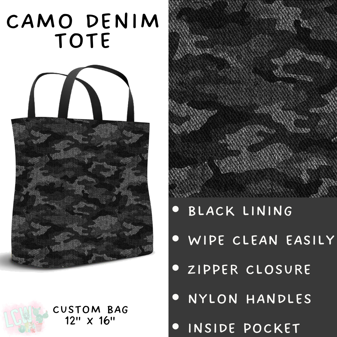 Batch #471 - November Request Run - Closes 1/2 - ETA late Feb - Camo Denim Tote