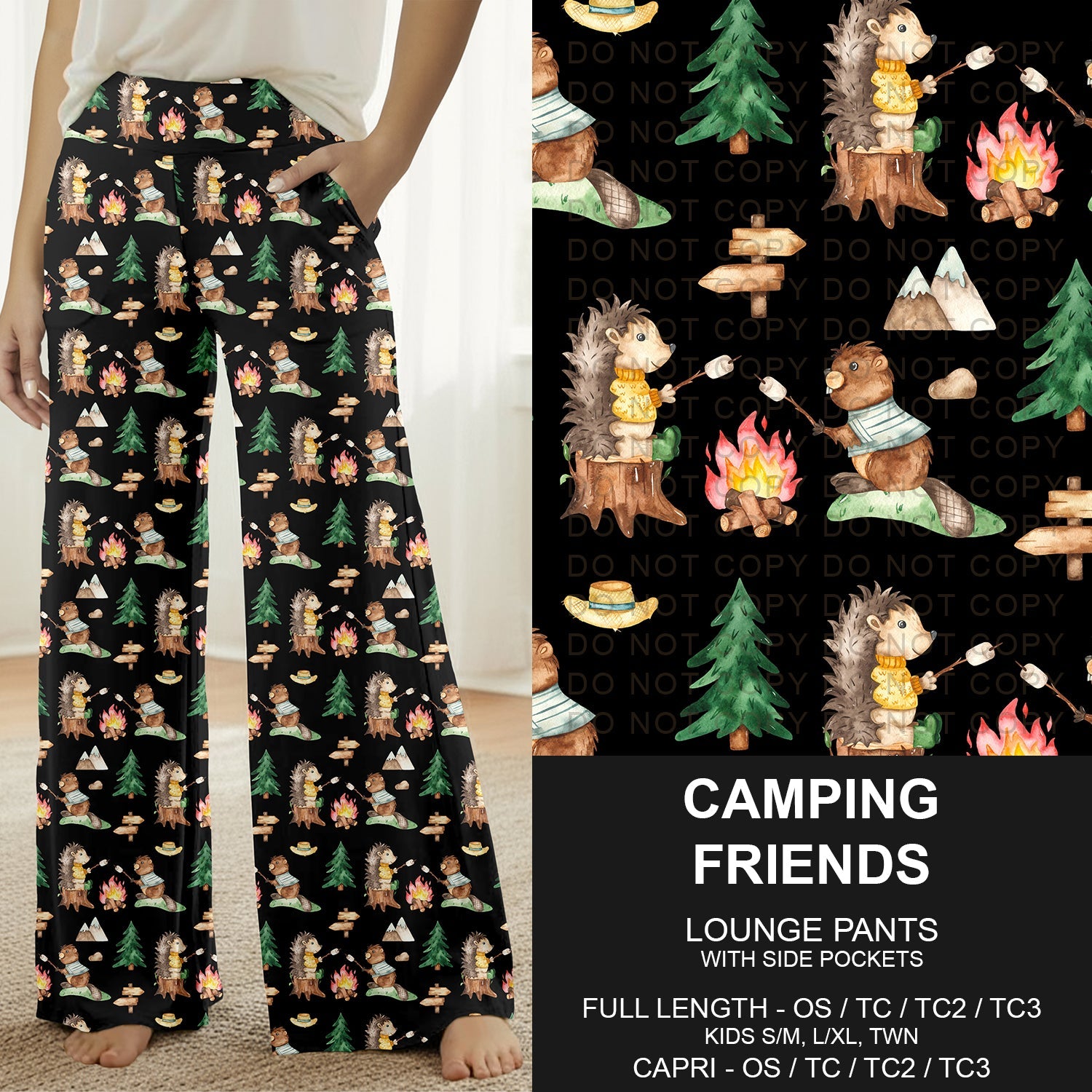 B296 - Preorder Camping Friends Lounge Pants (Closes 6/21. ETA: late Aug.)