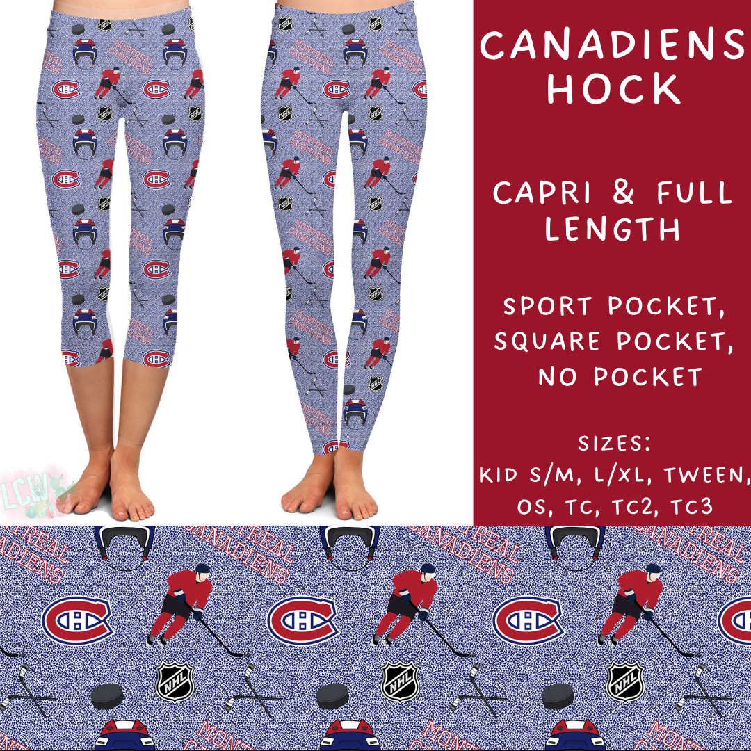 Batch #243 - Hockey - Closes 11/25 - ETA mid Jan - Canadiens Hock Full and Capri Length Leggings