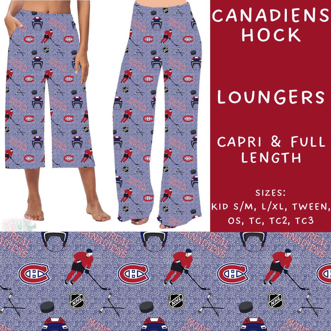 Batch #243 - Hockey - Closes 11/25 - ETA mid Jan - Canadiens Hock Capri and Full Length Loungers