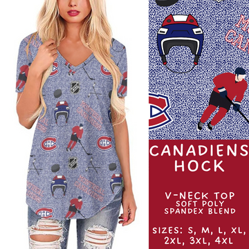 Batch #243 - Hockey - Closes 11/25 - ETA mid Jan - Canadiens Hock V-Neck Tee