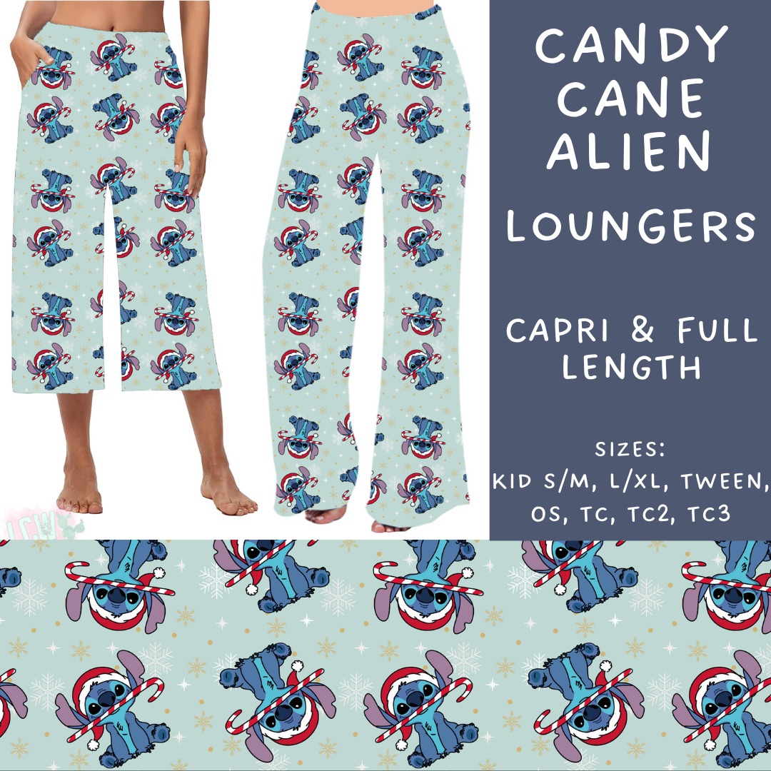 Batch #228 - Christmas Magic 2 - Closes 10/31 - ETA early/mid Dec - Candy Cane Alien Full Capri and Full Length Loungers