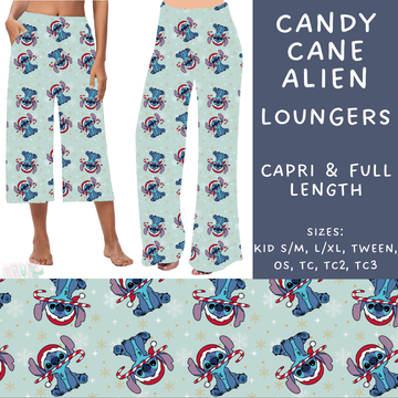 Batch #228 - Christmas Magic 2 - Closes 10/31 - ETA early/mid Dec - Candy Cane Alien Full Capri and Full Length Loungers