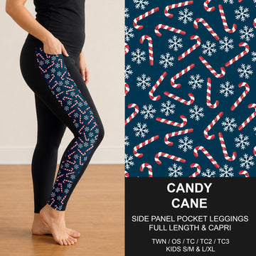 B312 - Preorder Candy Cane Side Panel Pocket Leggings (Closes 9/13. ETA: mid Nov.)
