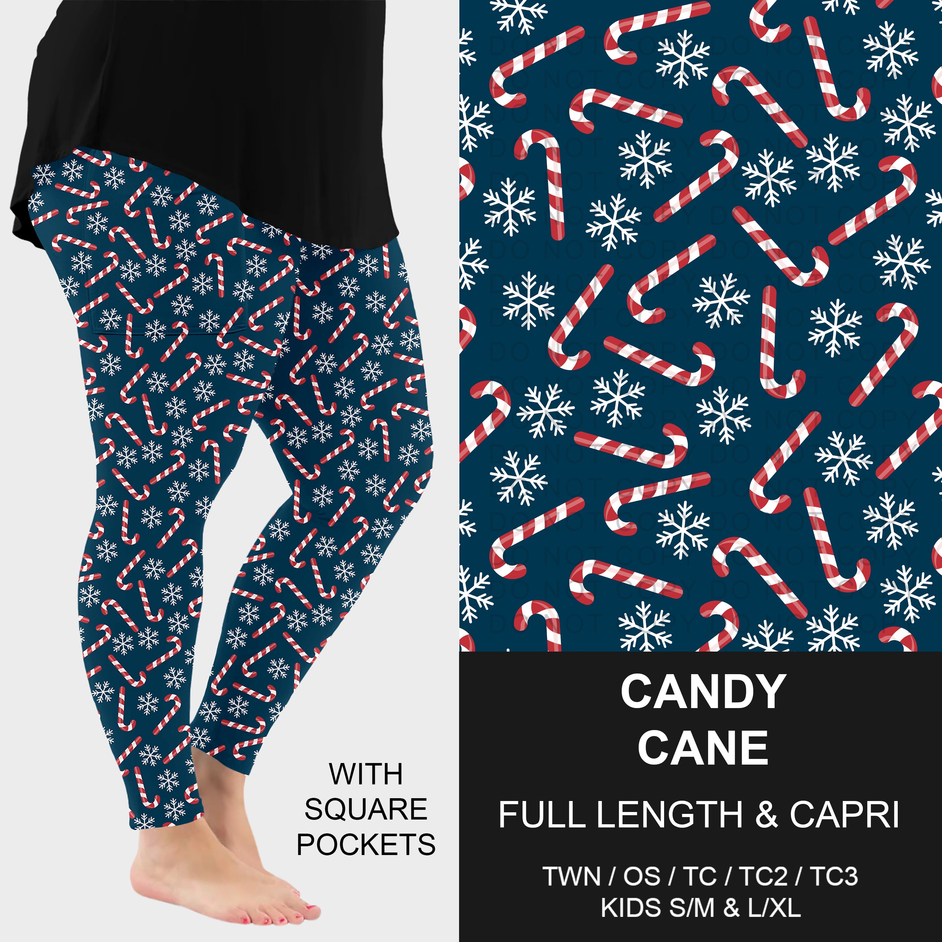 B312 - Preorder Candy Cane Leggings w/ Pockets (Closes 9/13. ETA: mid Nov.)
