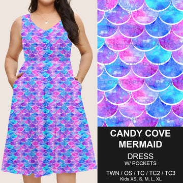 B217 - Preorder Candy Cove Mermaid Sleeveless Pocket Dress (Closes 3/12. ETA: late May)